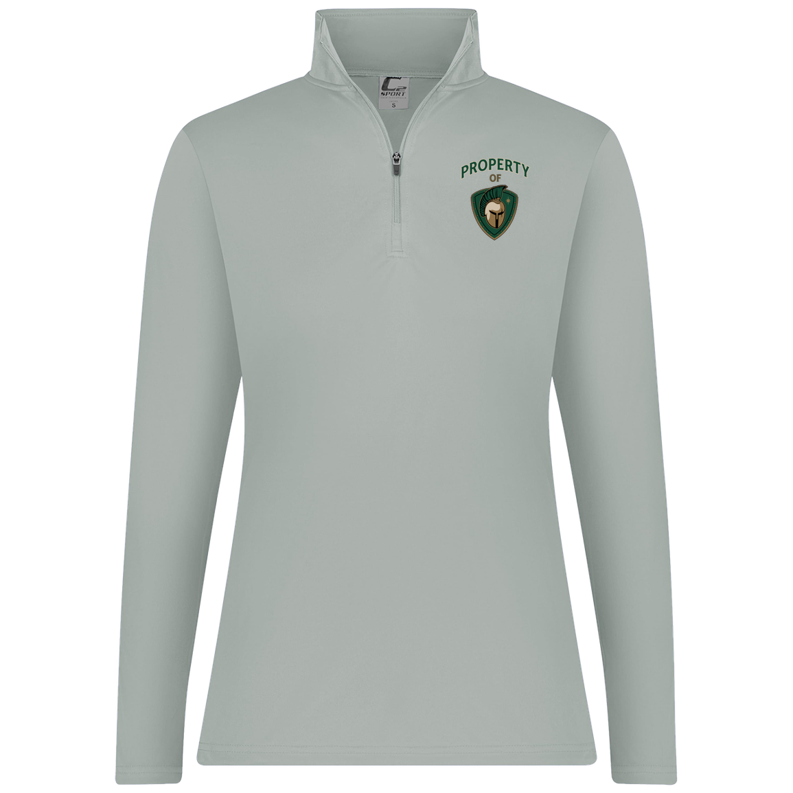 tc-titans-property-of-titans-c2-womens-1-4-zip-pullover — Silver — Front — source sha256 f5457da5e8ed2d6ae585e708bee07b99fd9a4c806e415d45a31f20143f74ea6b — Color position 2