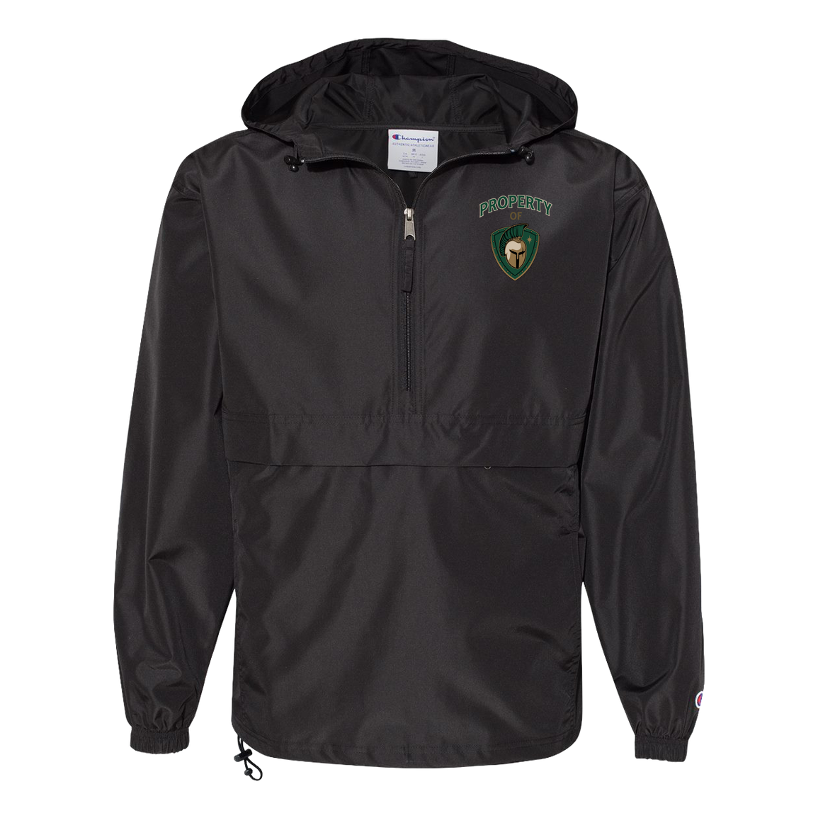 tc-titans-property-of-titans-champion-unisex-packable-anorak-jacket — Black — Front — source sha256 fa09273009e6ed7e20a13b714948b83966611ee61300a25eb125a60fed448b2a — Color position 1