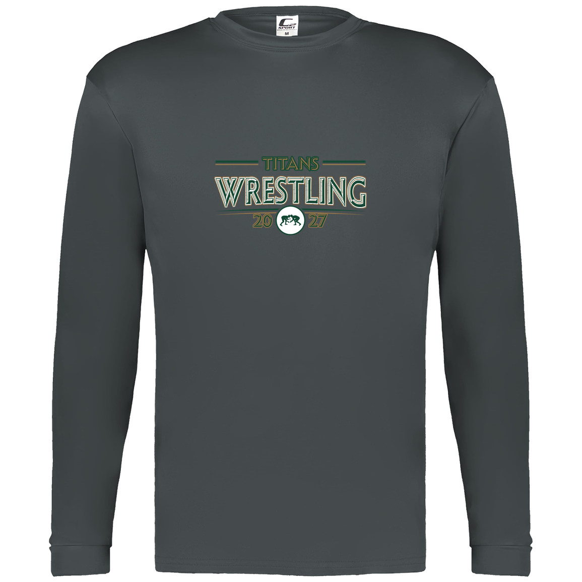 tc-titans-retro-takedown-c2-mens-performance-long-sleeve-tee — Graphite — Front — source sha256 0da73fd5a93009d94c7f18c6f64a5f07d9de673e5d6aee97163e5cd7fa052996 — Color position 2