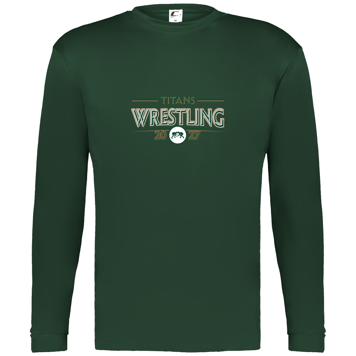 tc-titans-retro-takedown-c2-mens-performance-long-sleeve-tee — Dark Green — Front — source sha256 28943d53e3c5df84f38f3ac4be70fb32187283aa4f63c459bdb3d251aac0355f — Color position 5