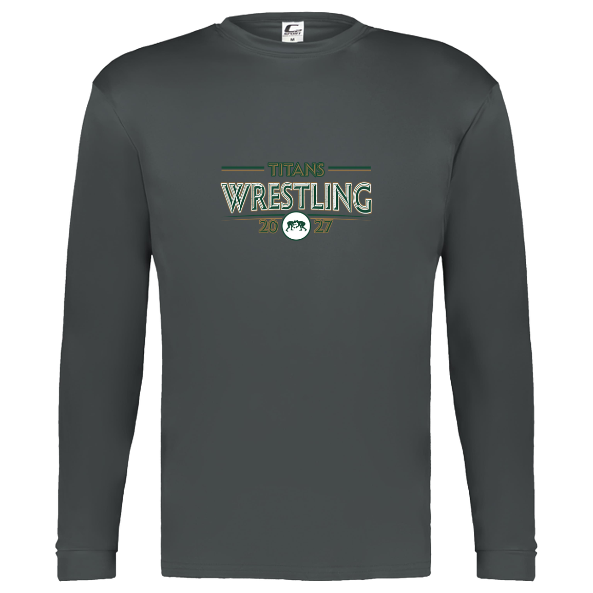 tc-titans-retro-takedown-c2-kids-performance-long-sleeve-tee — Graphite — Front — source sha256 2a385981dd6e50996b88d5b5ef44ba5bab140a9070fa40dd131a601131be0b6f — Color position 2