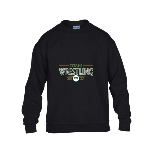 tc-titans-retro-takedown-gildan-kids-heavy-blend-fleece-crew — Black — Front — source sha256 35854e7626cbb5561e5422c922bf2ea4e646a71c38545c096b086f75a40d530d — Color position 1