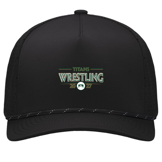 tc-titans-retro-takedown-pacific-headwear-weekender-perforated-snapback-cap — Black/Black — Front — source sha256 aec4bda52d8f99751e35199b67b2098ad93a3d56a9c947b3da7506da0af15bc9 — Color position 1