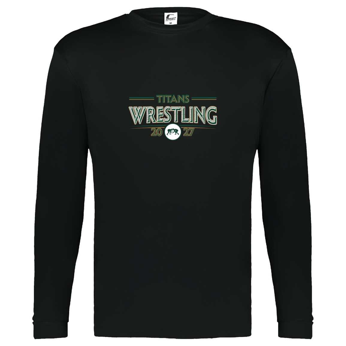 tc-titans-retro-takedown-c2-kids-performance-long-sleeve-tee — Black — Front — source sha256 f6de8a000cda66cf8c656dd493664e20682c66f830fb2aaa05c27d1ef9362f99 — Color position 1