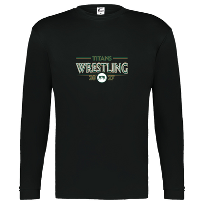 tc-titans-retro-takedown-c2-kids-performance-long-sleeve-tee — Black — Front — source sha256 f6de8a000cda66cf8c656dd493664e20682c66f830fb2aaa05c27d1ef9362f99 — Color position 1
