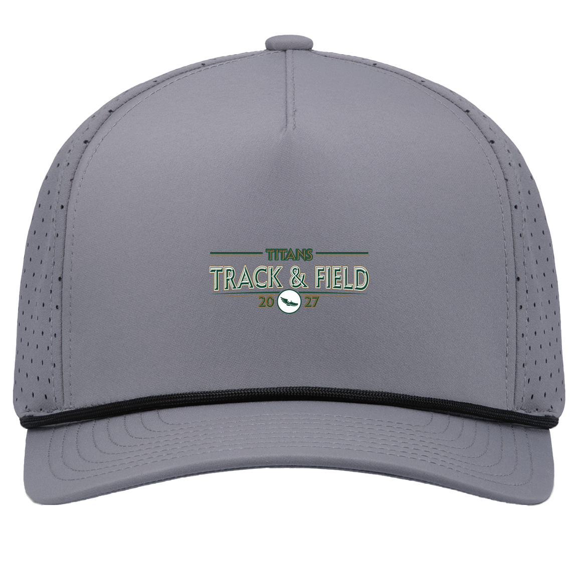 tc-titans-retro-winged-foot-pacific-headwear-weekender-perforated-snapback-cap — Graphite/Black — Front — source sha256 120bb99f3327d1972053bab4d549e761b59183cc6a4a4dd85d678a8561113163 — Color position 3