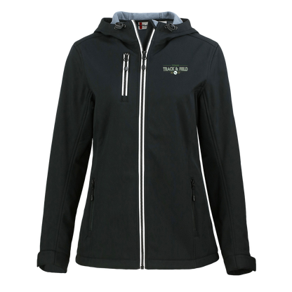 tc-titans-retro-winged-foot-clique-womens-eco-stretch-softshell-jacket — Black — Front — source sha256 9f99fcd8025442b42c4900c9324bff71f9c822f2ee6429c0743bd38e31a35b83 — Color position 1