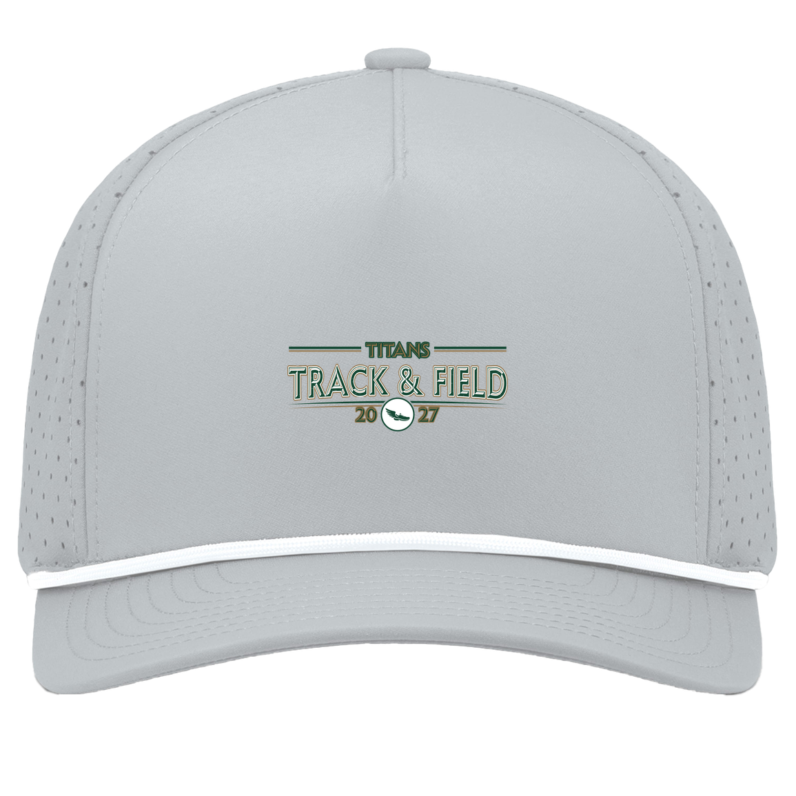 tc-titans-retro-winged-foot-pacific-headwear-weekender-perforated-snapback-cap — Silver/White — Front — source sha256 b1c3be62e0672433332202b0985ba12ca86ae7cdc112622dcbdb09992516cbf5 — Color position 5