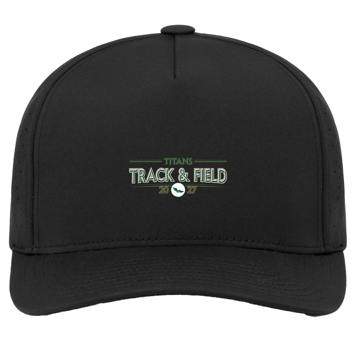 tc-titans-retro-winged-foot-pacific-headwear-weekender-perforated-snapback-cap — Black — Front — source sha256 d0882eced0d4bb1c623714b2e5b888bbd49261d6e50f41a363b824b625e927ea — Color position 2