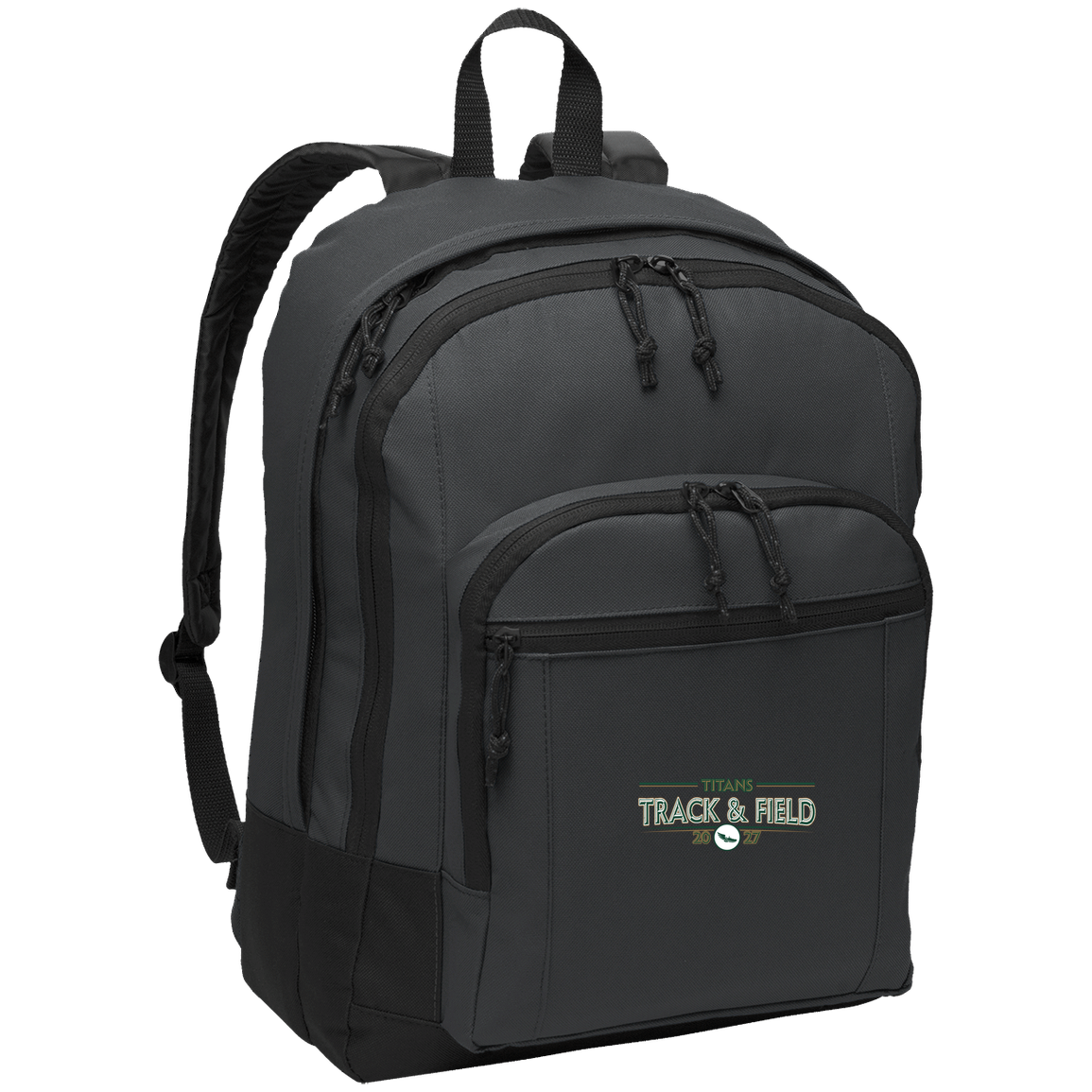 tc-titans-retro-winged-foot-port-authority-basic-backpack — Dark Charcoal — Front — source sha256 e59a48aeb773e620a1b21a540c3aa419aa828b5bfc9bb4a409f7056b8400d860 — Color position 2