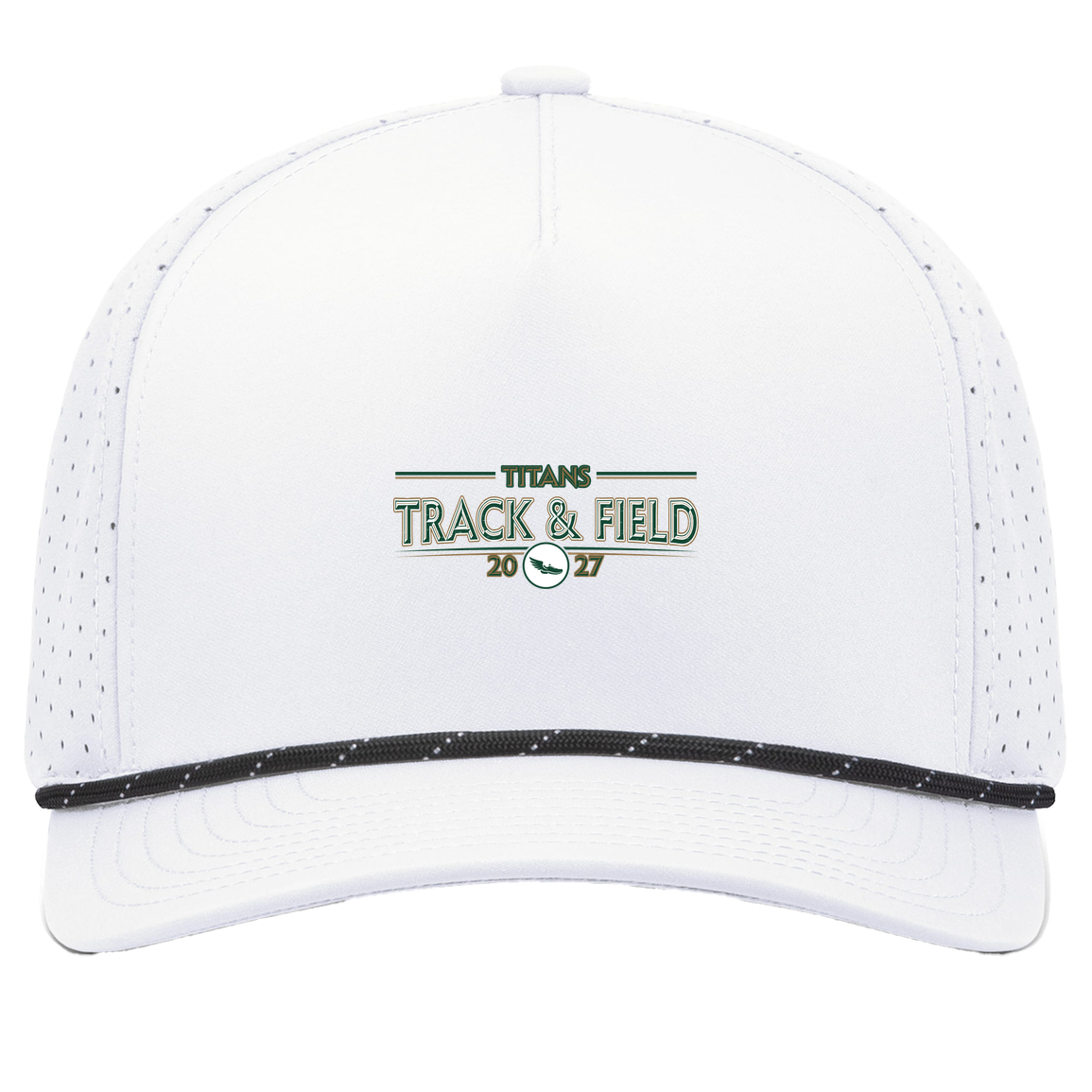 tc-titans-retro-winged-foot-pacific-headwear-weekender-perforated-snapback-cap — White/Black — Front — source sha256 edda2ac107fe4aee826034dac4776c07b894a3bca0ede816a01d9a33dfd183c3 — Color position 7