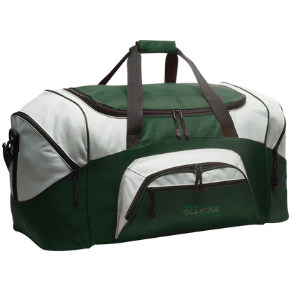 tc-titans-script-overlay-port-company-sport-duffel — Hunter Green/Gray — Front — source sha256 23f5e68e05445b4e326a6309d54b1ac4d916060a2481e0f97332b61af0971f3f — Color position 3