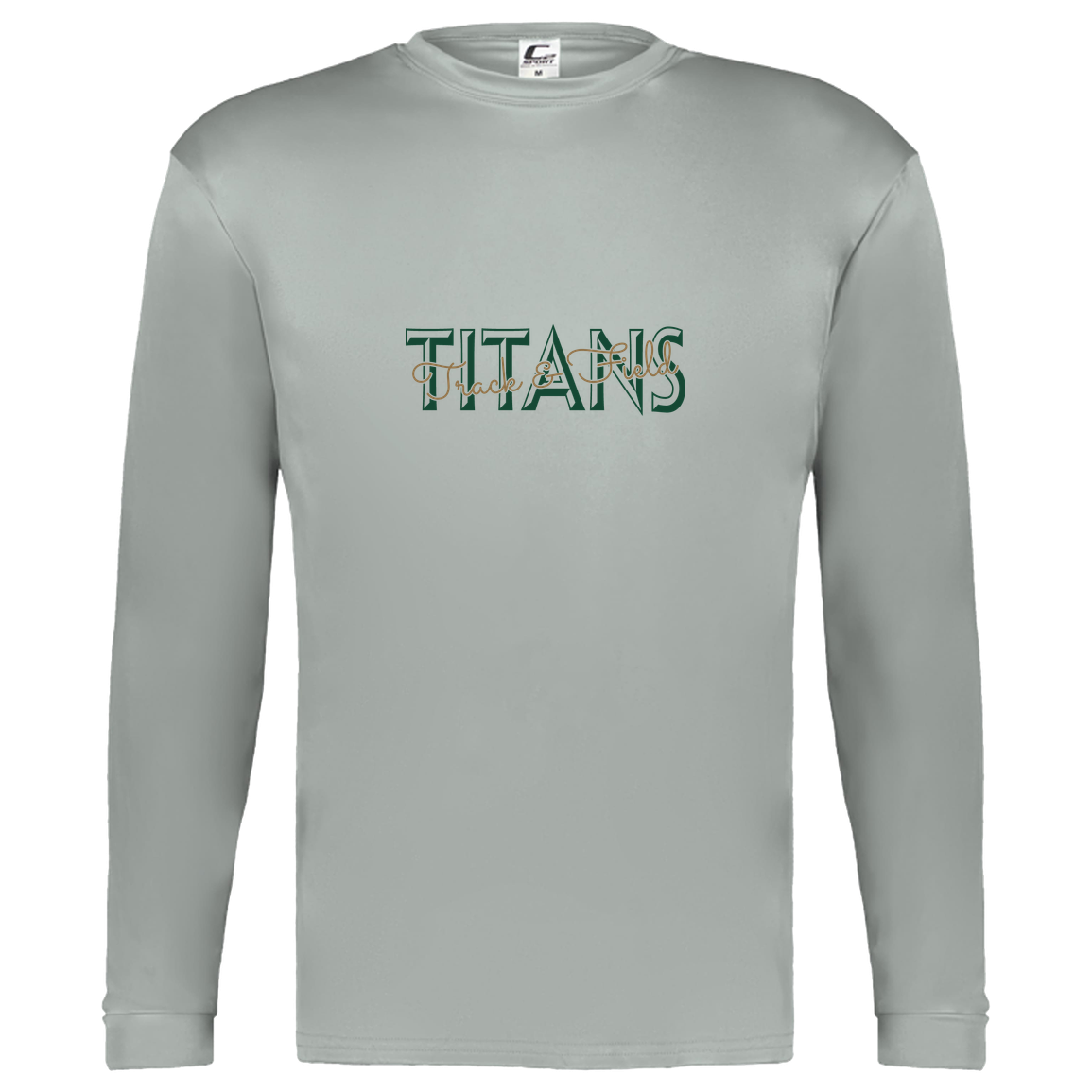 tc-titans-script-overlay-c2-kids-performance-long-sleeve-tee — Silver — Front — source sha256 4d7fb0e8c870e5387321620c648b1b5223173d40e895db0580df381a21e74b5e — Color position 3