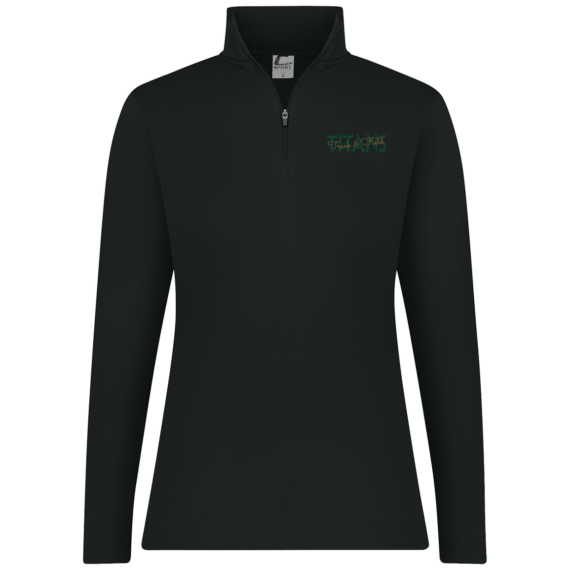 tc-titans-script-overlay-c2-womens-1-4-zip-pullover — Black — Front — source sha256 5cc9334e61838707b681bf260ea1a410d67d17e003e1c8845790570ca6569fad — Color position 1