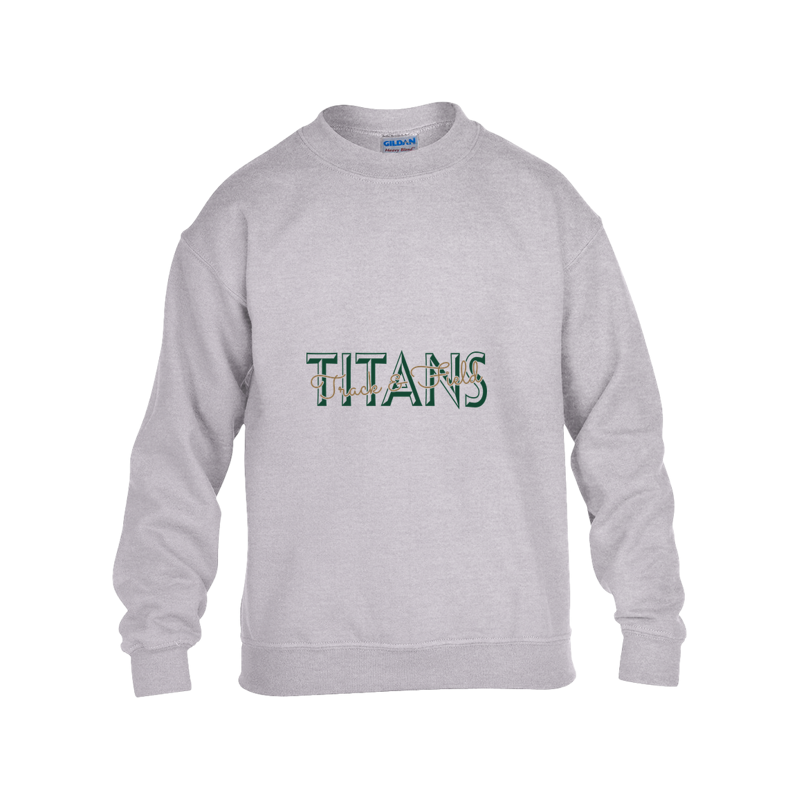 tc-titans-script-overlay-gildan-kids-heavy-blend-fleece-crew — Grey — Front — source sha256 a122a99787df5af519bb66e17160517f61f229f7129150b9bde08c30e13708df — Color position 3
