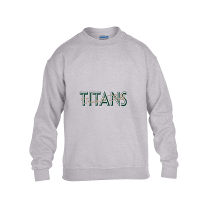 tc-titans-script-overlay-gildan-kids-heavy-blend-fleece-crew — Grey — Front — source sha256 a122a99787df5af519bb66e17160517f61f229f7129150b9bde08c30e13708df — Color position 3