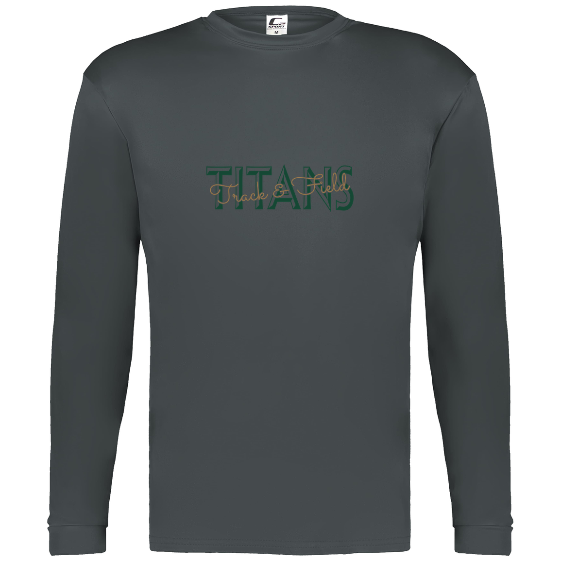 tc-titans-script-overlay-c2-mens-performance-long-sleeve-tee — Graphite — Front — source sha256 b567d6e500ccaa9b9dc8013d7ddde75ed23b32f301c447aa79e4ece8c1edc030 — Color position 2