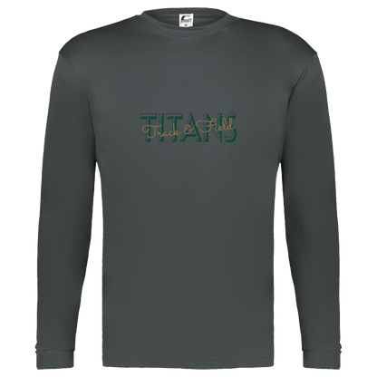 tc-titans-script-overlay-c2-kids-performance-long-sleeve-tee — Graphite — Front — source sha256 dc248c7d0b33e1f1bb9b1fcec70996133c9bb3620ef5523c70cb626c27598f6f — Color position 2