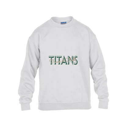 tc-titans-script-overlay-gildan-kids-heavy-blend-fleece-crew — White — Front — source sha256 fba4cc088680225e4f5ed1219ae0278f79900b5d2c3f352d6267f5f2a7d4eb1d — Color position 4