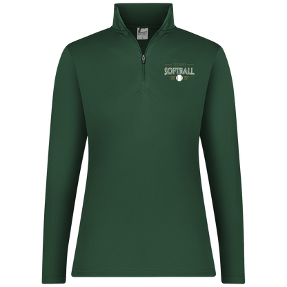 tc-titans-season-arc-c2-womens-1-4-zip-pullover — Dark Green — Front — source sha256 40ff1f3e45571ab4c6b7084ca97fcf1f9358a1f181d5a65ca7dc61146e86f6e4 — Color position 5