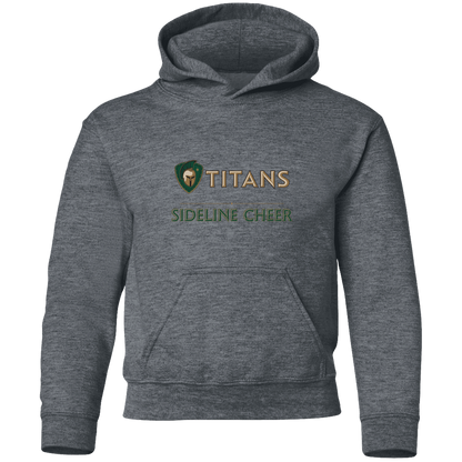 tc-titans-sideline-cheer-basic-gildan-youth-pullover-hoodie — Dark Heather — Front — source sha256 038ba27f0fbebe0ddc8bec1b1b82b02bad21eea8d4272f4a6c98f0114d0a0088 — Color position 4