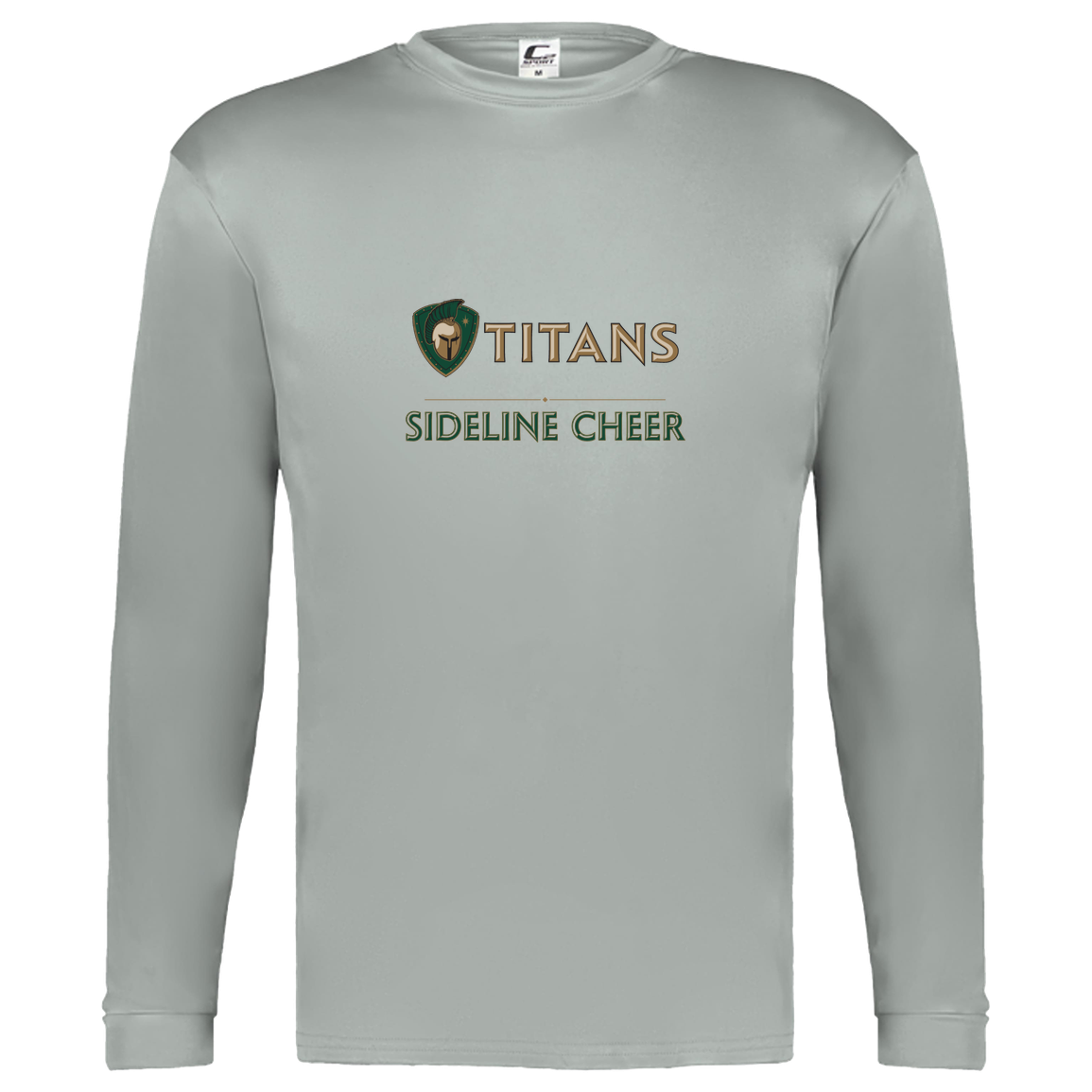 tc-titans-sideline-cheer-basic-c2-kids-performance-long-sleeve-tee — Silver — Front — source sha256 075625e8d16bb5de661b6154d1d68b3a621b139f5ea18b9771a3706a98709845 — Color position 3