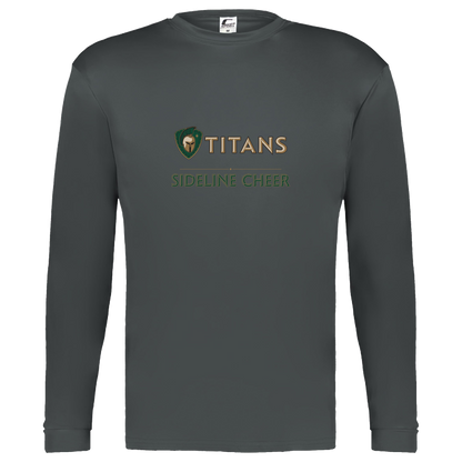 tc-titans-sideline-cheer-basic-c2-kids-performance-long-sleeve-tee — Graphite — Front — source sha256 36b416a62f5607412f83317618ebe445425a7cedb976246a6cceb223b1229ae7 — Color position 2