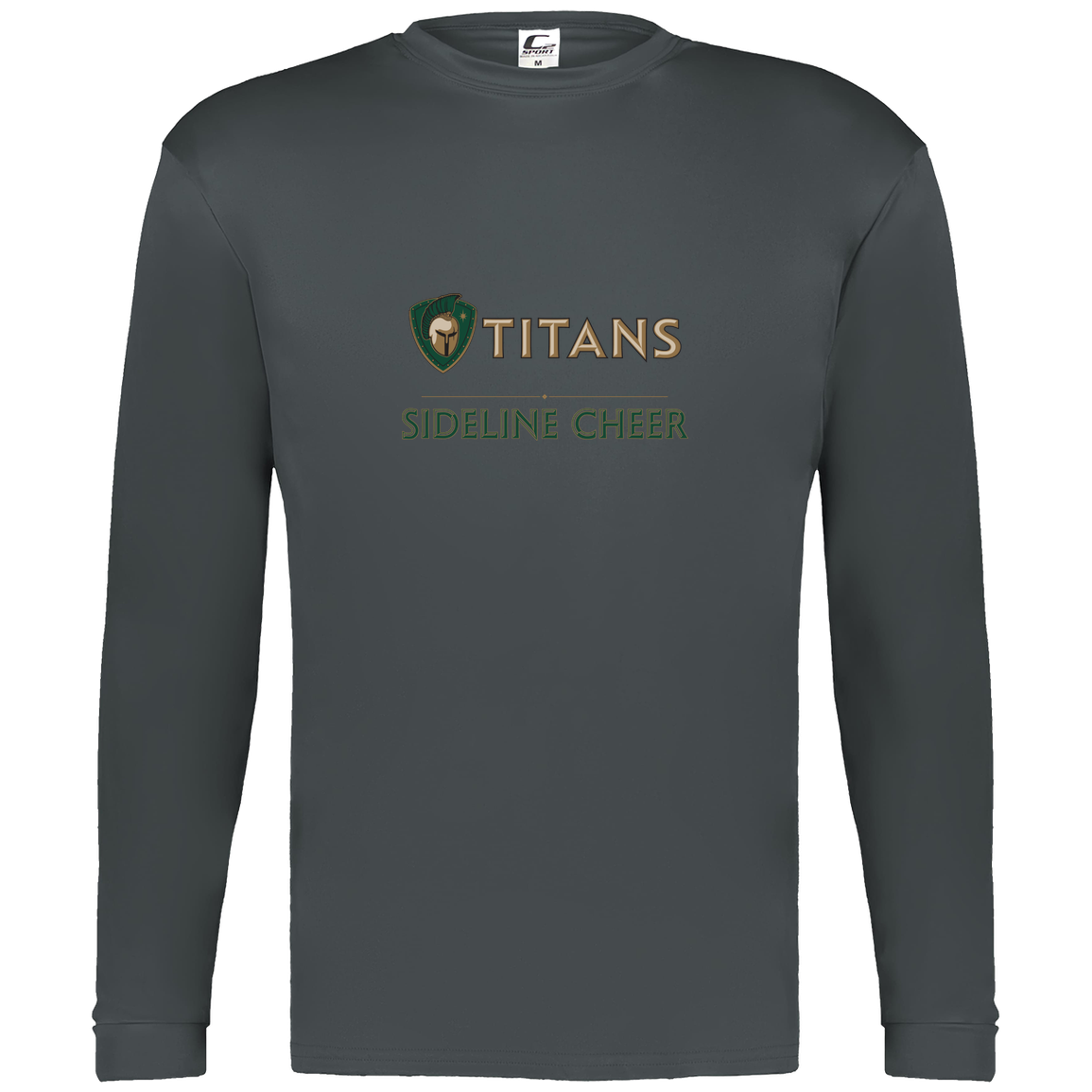 tc-titans-sideline-cheer-basic-c2-mens-performance-long-sleeve-tee — Graphite — Front — source sha256 89e0ddcb54dbc505db6ce042f0cd7ac0d880d33ee5c401f8d30e4163f46e0dcb — Color position 2