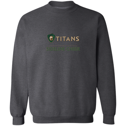 tc-titans-sideline-cheer-basic-gildan-crewneck-pullover-sweatshirt — Dark Heather — Front — source sha256 a19cf9841653afd30cd09e030e4c24b2ae4803fe634498b5654ce2b84d7a94b5 — Color position 6