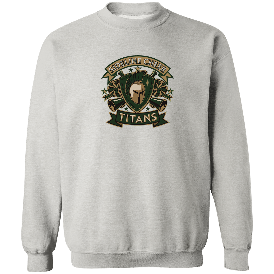 tc-titans-sideline-cheer-insignia-gildan-crewneck-pullover-sweatshirt — Ash — Front — source sha256 2ccd1407ab87974578646967b321fa3ecd3b237ae7ec5f5237c7fbb43a8000af — Color position 2