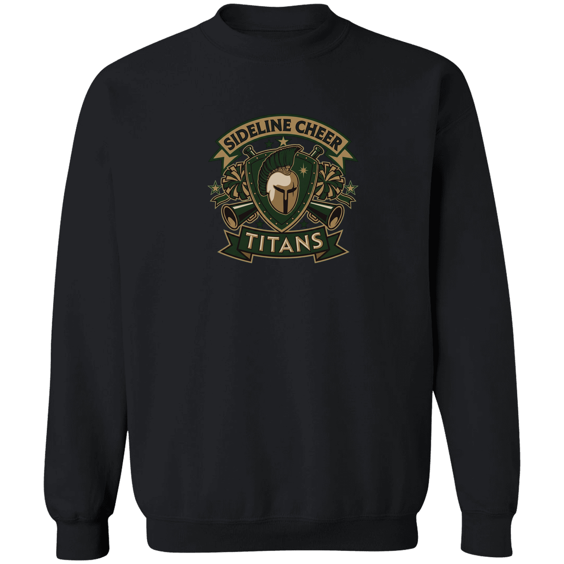 tc-titans-sideline-cheer-insignia-gildan-crewneck-pullover-sweatshirt — Black — Front — source sha256 81207b4860d30c6264aef5893e679062df182a9336f8e6167941bd66de1a26f6 — Color position 4