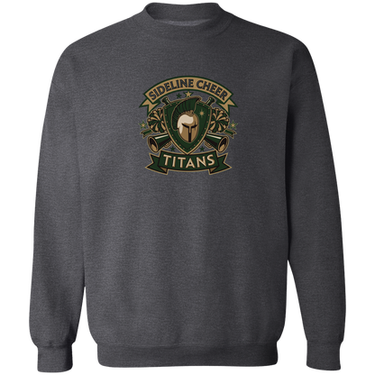 tc-titans-sideline-cheer-insignia-gildan-crewneck-pullover-sweatshirt — Dark Heather — Front — source sha256 99ddb8470fc9ec64e36c4d89ead61fcd3fd0b44c401163e68f911d3f25bab296 — Color position 6