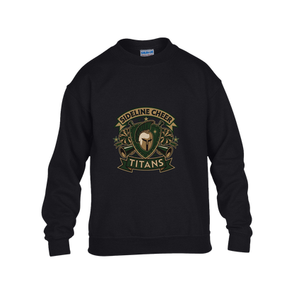 tc-titans-sideline-cheer-insignia-gildan-kids-heavy-blend-fleece-crew — Black — Front — source sha256 a05591dd6d9712cc3193e9b5e294e71682f551627559ae6b2fb8160eaefb1641 — Color position 1