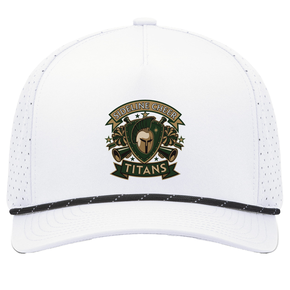 tc-titans-sideline-cheer-insignia-pacific-headwear-weekender-perforated-snapback-cap — White/Black — Front — source sha256 a3eca3b9cb79ab82a1fc3b148e92500a25617d3eae39ce01906d2c59f00cb539 — Color position 7