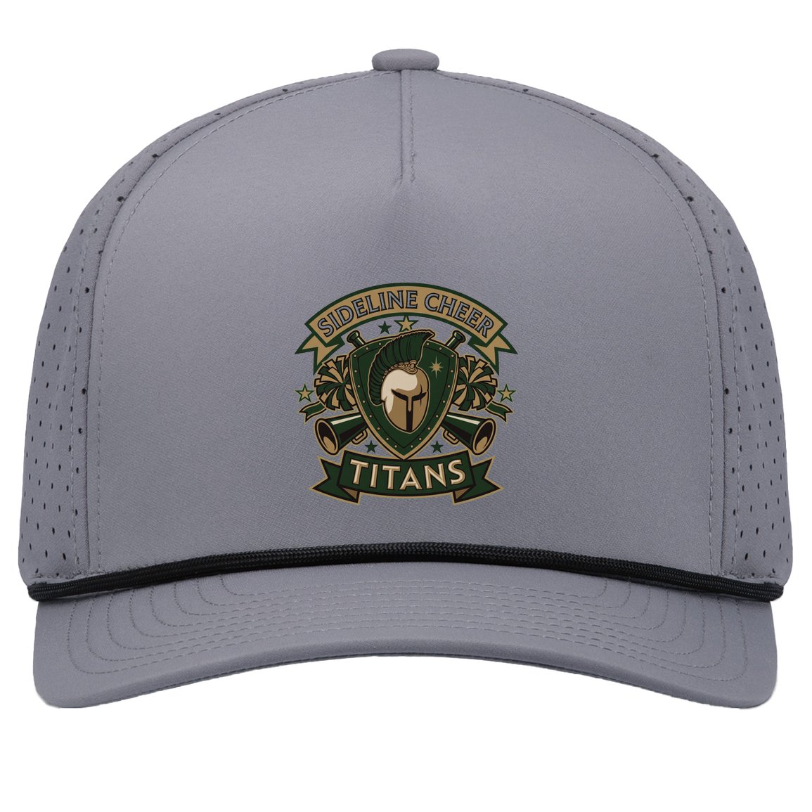 tc-titans-sideline-cheer-insignia-pacific-headwear-weekender-perforated-snapback-cap — Graphite/Black — Front — source sha256 e519a9d9de3fbb7f531c1125efb4f208911f835c6418c2548674f7ca4f2c97d0 — Color position 3