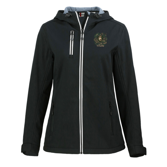 tc-titans-sideline-cheer-rally-v2-clique-womens-eco-stretch-softshell-jacket — Black — Front — source sha256 739d4493167102ad913a2be705abdb739870623466c4fe22b505e51e26b5054a — Color position 1