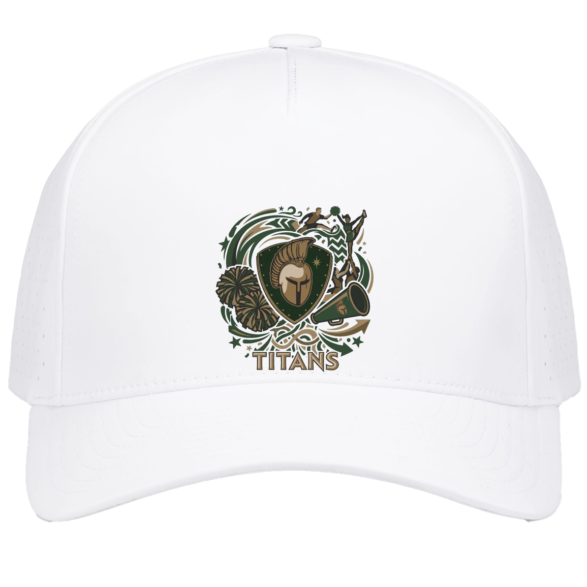 tc-titans-sideline-cheer-rally-v2-pacific-headwear-weekender-perforated-snapback-cap — White — Front — source sha256 746b50fe88159f58544d845a7969df79ec7e09e3e128202357227a3df28ea64e — Color position 6