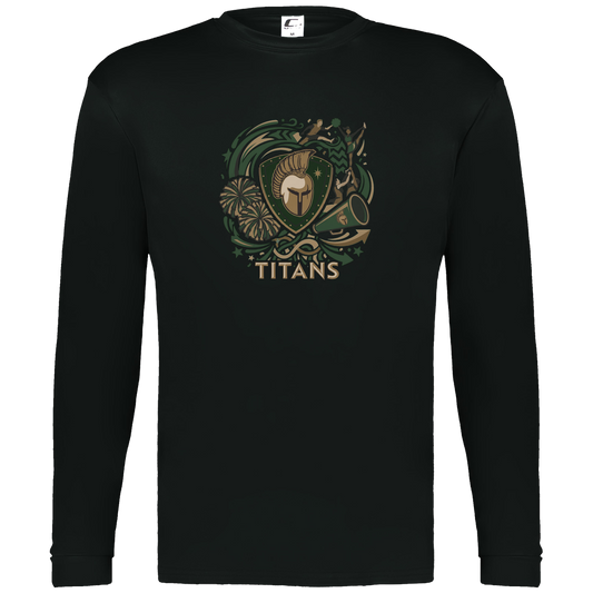 tc-titans-sideline-cheer-rally-v2-c2-mens-performance-long-sleeve-tee — Black — Front — source sha256 7a60ffed694680afec6e5a2b6bda2e2a3cf0cb70b7ae6b807683ef42a4428211 — Color position 1