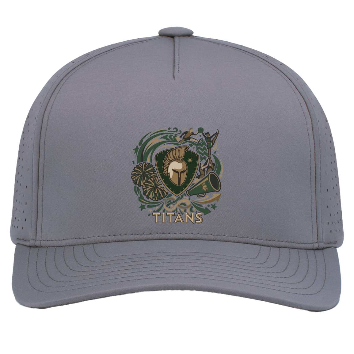 tc-titans-sideline-cheer-rally-v2-pacific-headwear-weekender-perforated-snapback-cap — Graphite — Front — source sha256 c8879c110e8571e9bdd7ca8d949a5c4d8e194e7c31525ff4a43d7fb6387502a6 — Color position 4