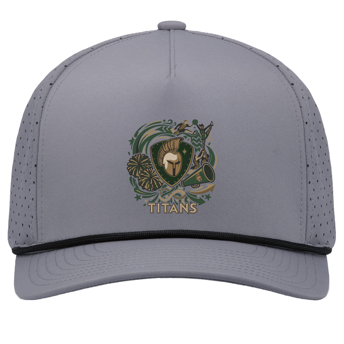 tc-titans-sideline-cheer-rally-v2-pacific-headwear-weekender-perforated-snapback-cap — Graphite/Black — Front — source sha256 d0b1b6001aeef189672c06360af0432f2bb660a08b386eeae4b179e3417376af — Color position 3