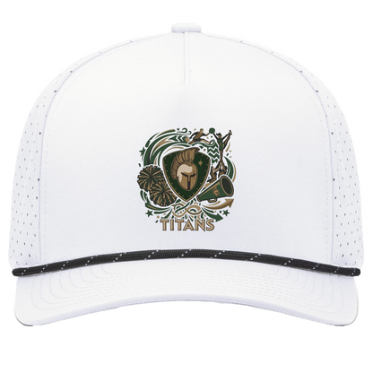 tc-titans-sideline-cheer-rally-v2-pacific-headwear-weekender-perforated-snapback-cap — White/Black — Front — source sha256 fc54bdf8d5e47ea9d0386807f160a445ee5f62911a11191dae09a3d8ec8e01f9 — Color position 7