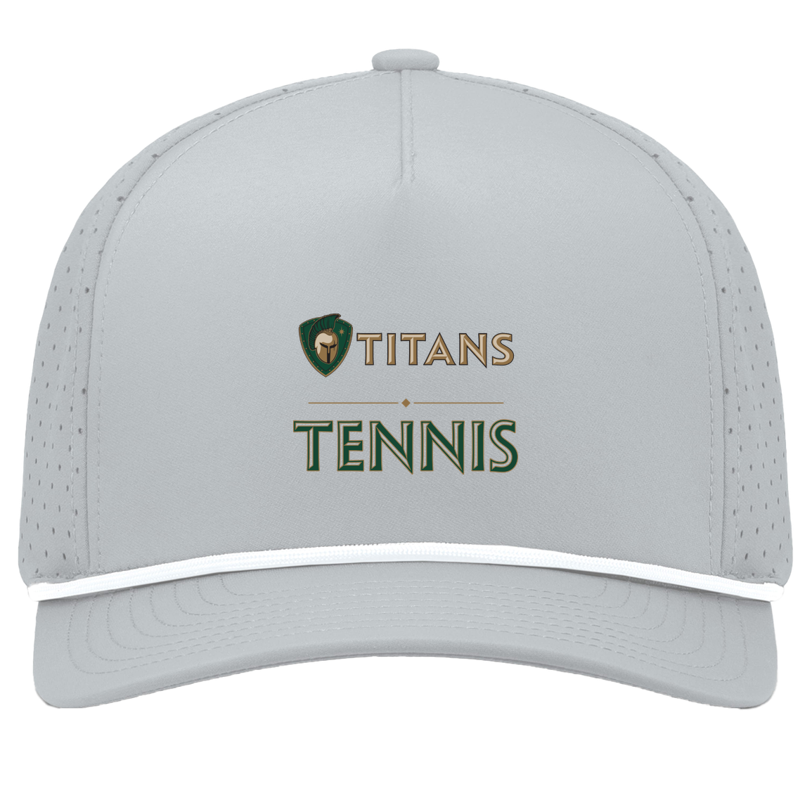 tc-titans-tennis-basic-pacific-headwear-weekender-perforated-snapback-cap — Silver/White — Front — source sha256 0580320d4dba6e38031648a234415dd77f233432ee70e10fd88c79f518073298 — Color position 5