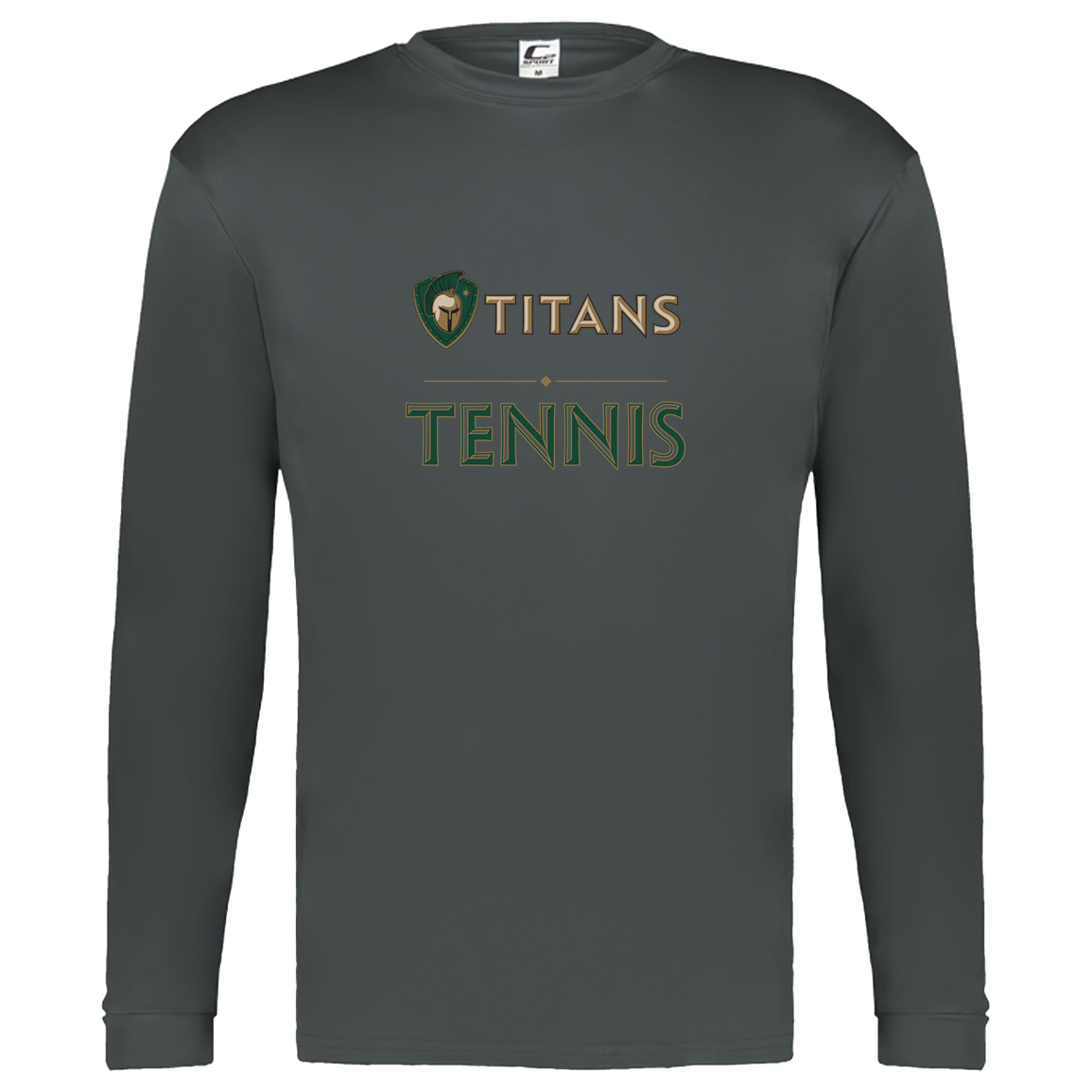 tc-titans-tennis-basic-c2-kids-performance-long-sleeve-tee — Graphite — Front — source sha256 07da76e41258f0eaeba7d2a35a145056e8994a4dcae6cec8a1d6143c66f1cf39 — Color position 2