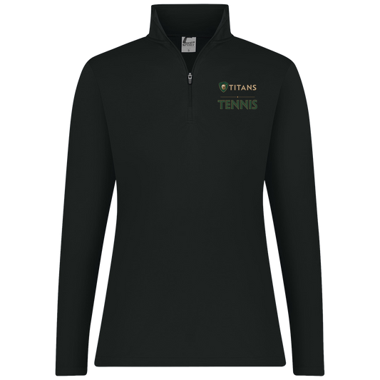 tc-titans-tennis-basic-c2-womens-1-4-zip-pullover — Black — Front — source sha256 4c0f57710ba3efad0731104500d77f4af1cbd6bde4c81a2d98091566990c6fbf — Color position 1