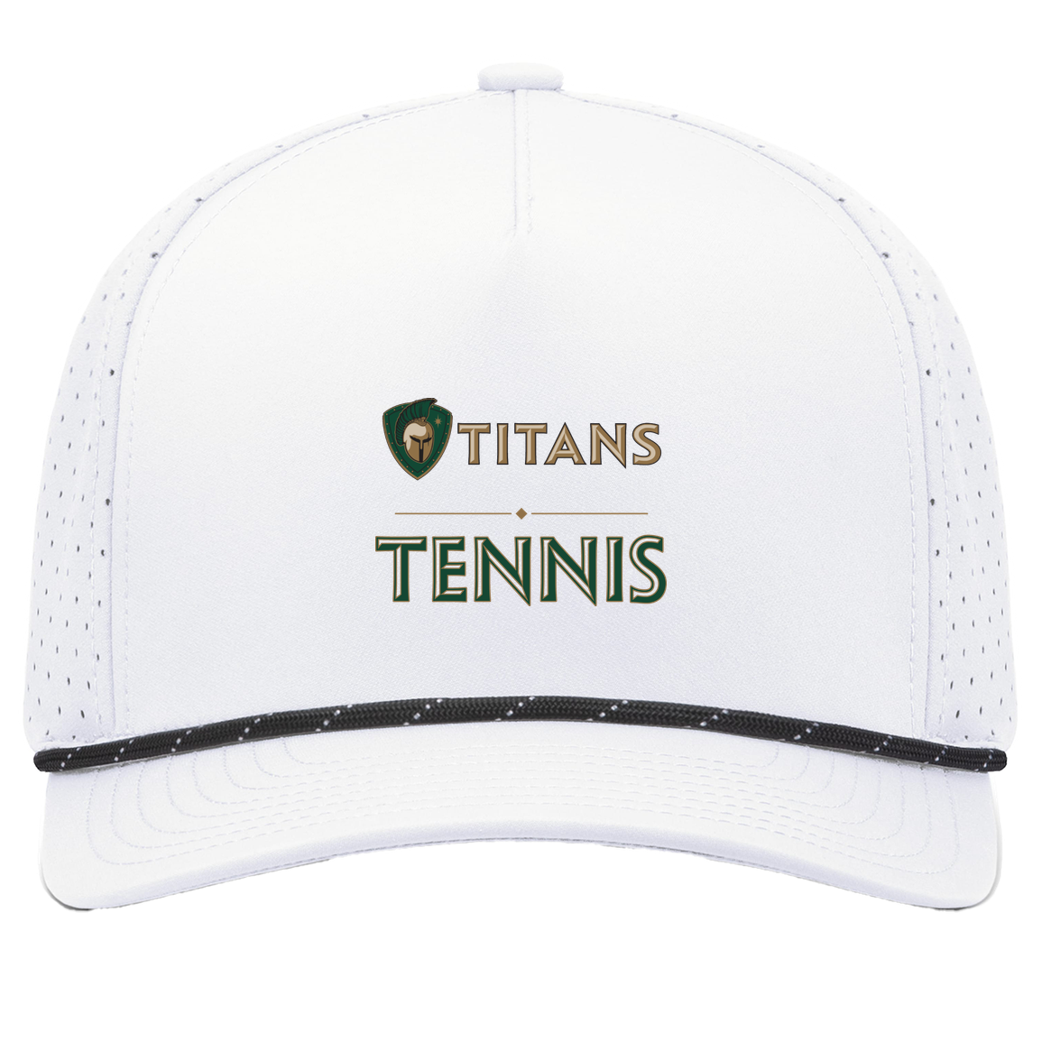 tc-titans-tennis-basic-pacific-headwear-weekender-perforated-snapback-cap — White/Black — Front — source sha256 78f7c8d25fb1305aa25cf71273bd1878ed00e732d088666d33dc3edb3850fd87 — Color position 7