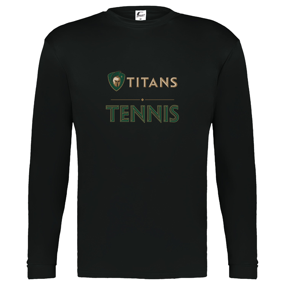 tc-titans-tennis-basic-c2-kids-performance-long-sleeve-tee — Black — Front — source sha256 7bfceb6c702342e1ed4b3c783a7ae04a80d7d556f0ff4015605cc27b9e3fef36 — Color position 1