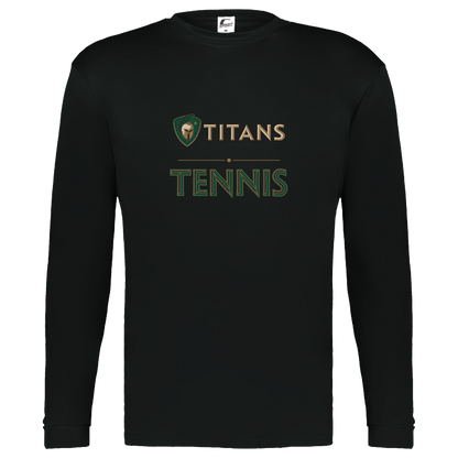 tc-titans-tennis-basic-c2-kids-performance-long-sleeve-tee — Black — Front — source sha256 7bfceb6c702342e1ed4b3c783a7ae04a80d7d556f0ff4015605cc27b9e3fef36 — Color position 1