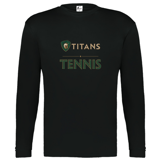 tc-titans-tennis-basic-c2-kids-performance-long-sleeve-tee — Black — Front — source sha256 7bfceb6c702342e1ed4b3c783a7ae04a80d7d556f0ff4015605cc27b9e3fef36 — Color position 1