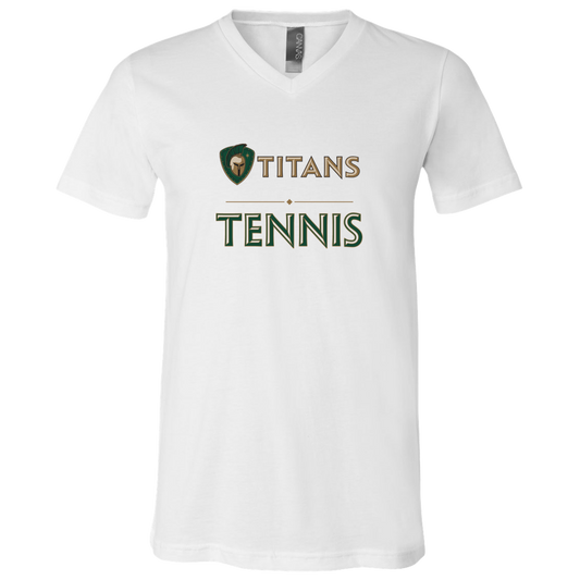 tc-titans-tennis-basic-bella-canvas-unisex-jersey-ss-v-neck-t-shirt — White — Front — source sha256 7cdce47bdfb8e5047e377024223ef08a017628de2249366f9eb88def1968f044 — Color position 1