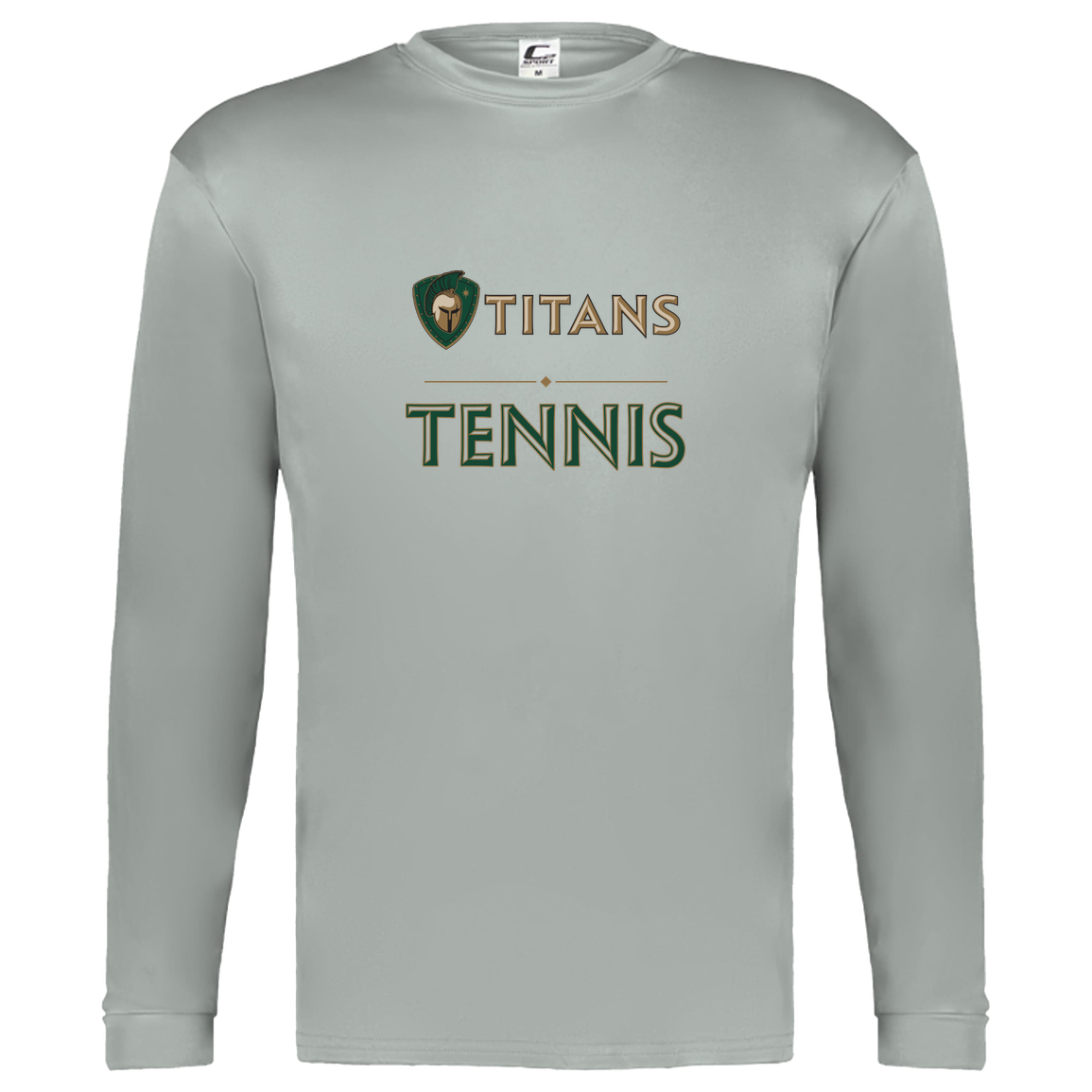 tc-titans-tennis-basic-c2-kids-performance-long-sleeve-tee — Silver — Front — source sha256 9af6d03df0f0eb6bc06165ff9fe706549616206c8ea3d4a4b2717735b7af40f5 — Color position 3
